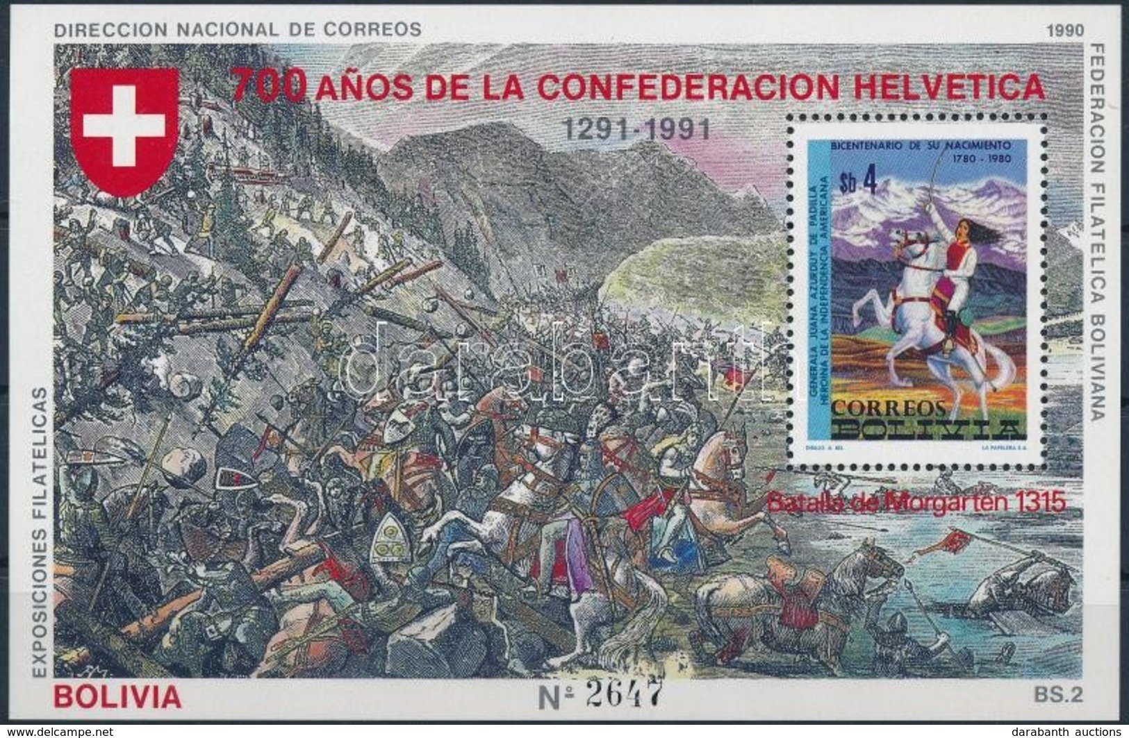 ** 1990 Svájci Államszövetség Blokk,
Swiss Confederation Block
Mi 190 - Autres & Non Classés