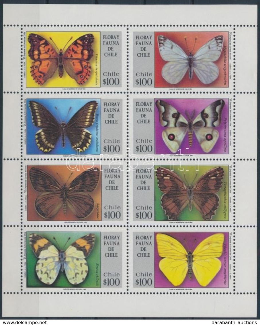 ** 1994 Lepkék Kisív,
Butterflies Mini Sheet
Mi 1612-1619 - Other & Unclassified