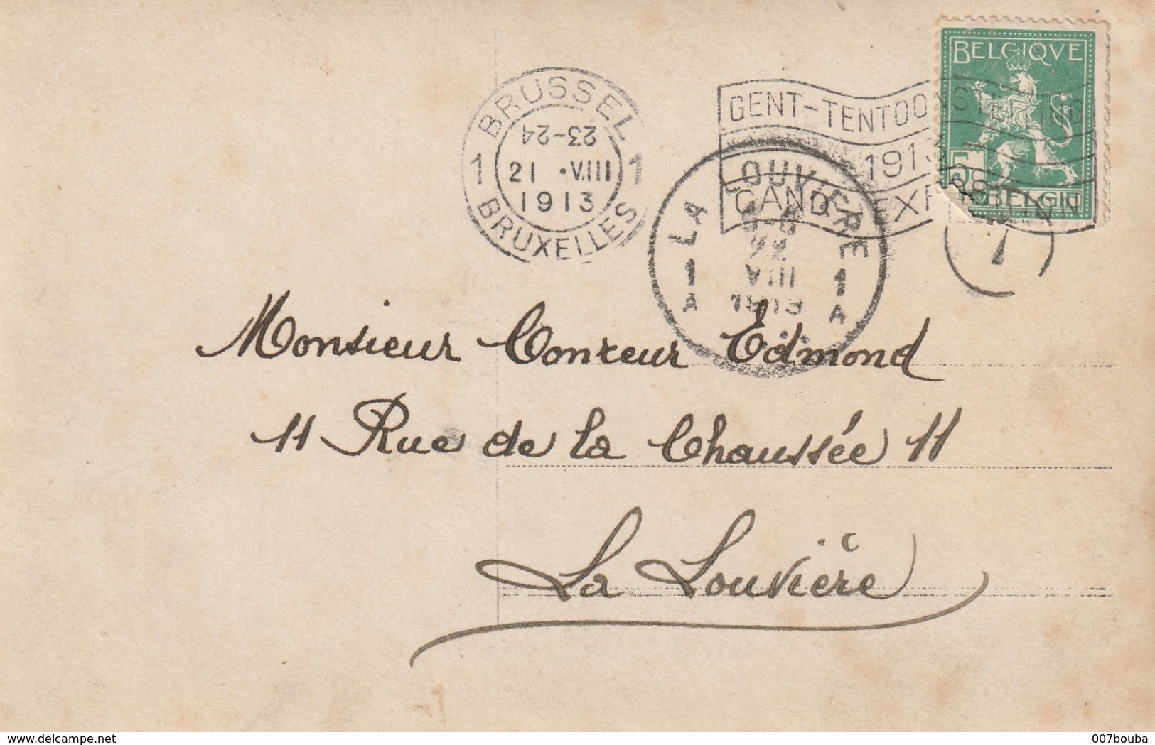 Boxe - Carte Photo Envoyé De Bruxelles - Boxeur R. Massart 1913 (!! Coin Sup. Gauche Croqué ) - Sports