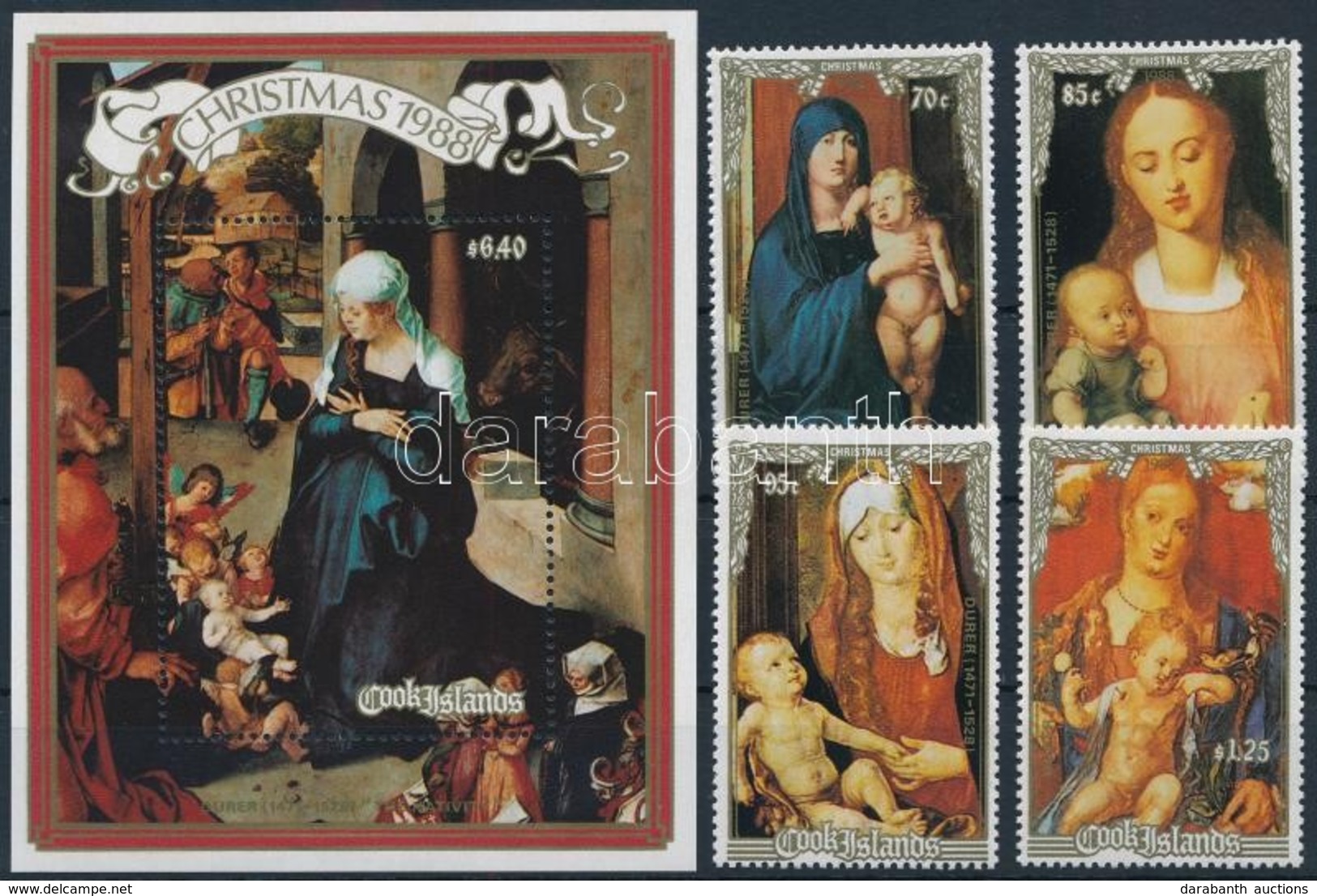 ** 1988 Karácsony, Dürer Sor + Blokk,
Christmas, Dürer Set + Block
Mi 1264-1267 + Mi 187 - Autres & Non Classés