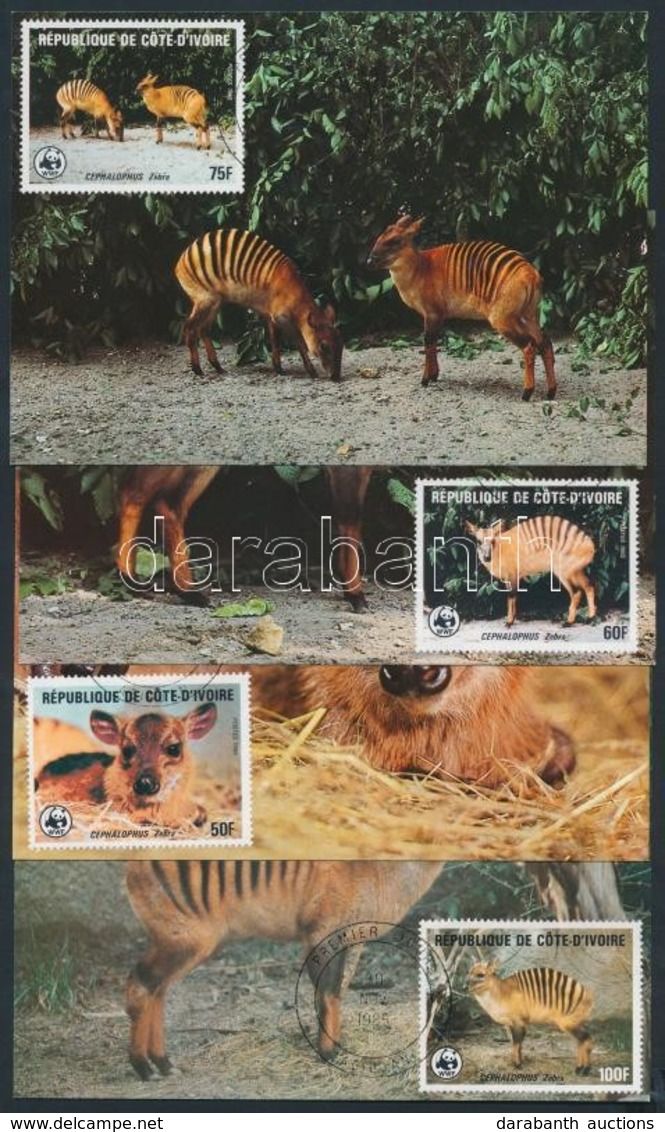 1984 WWF Zebra Duiker Sor Mi 881-884 CM - Otros & Sin Clasificación