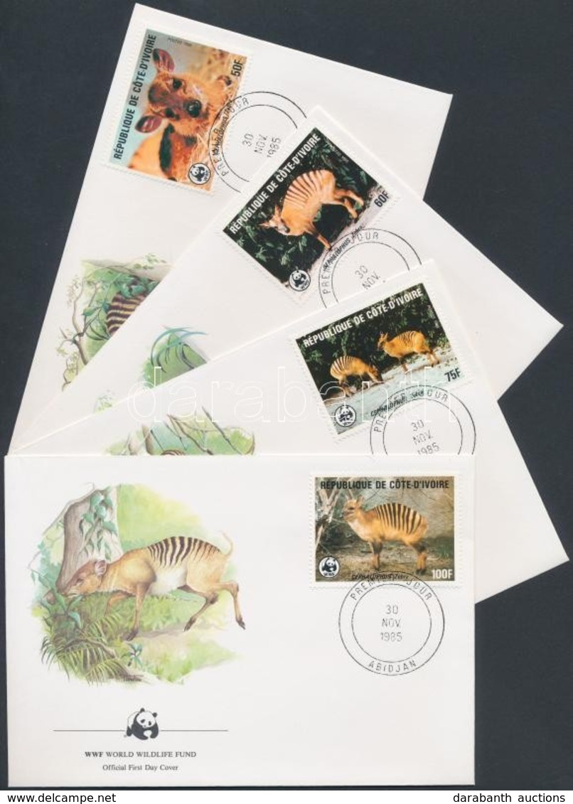 1985 WWF: Zebra-bóbitásantilop Sor 4 Db FDC-n Mi 881-884 - Sonstige & Ohne Zuordnung