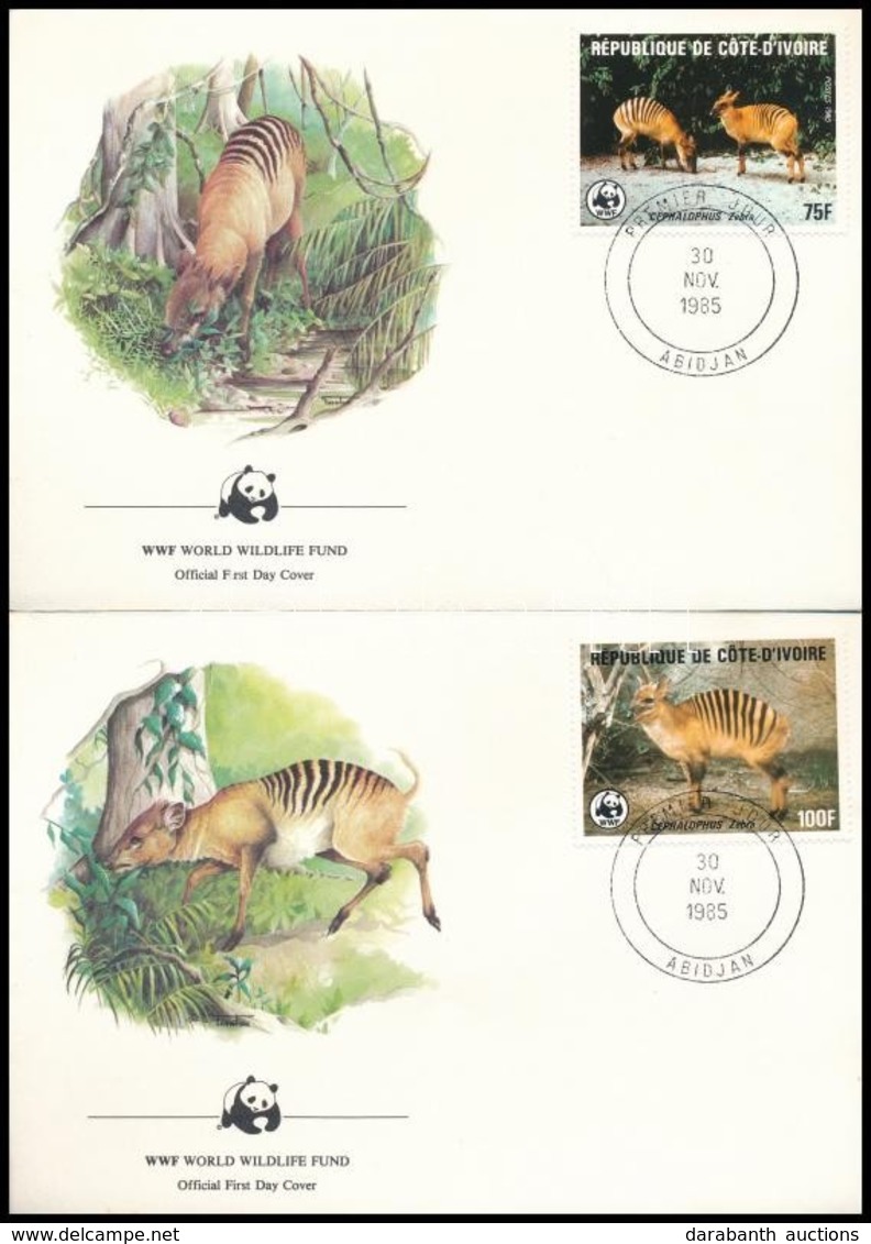 1985 WW; Zebra-bóbitásantilop Sor Mi 881-884 4 Db FDC-n - Autres & Non Classés