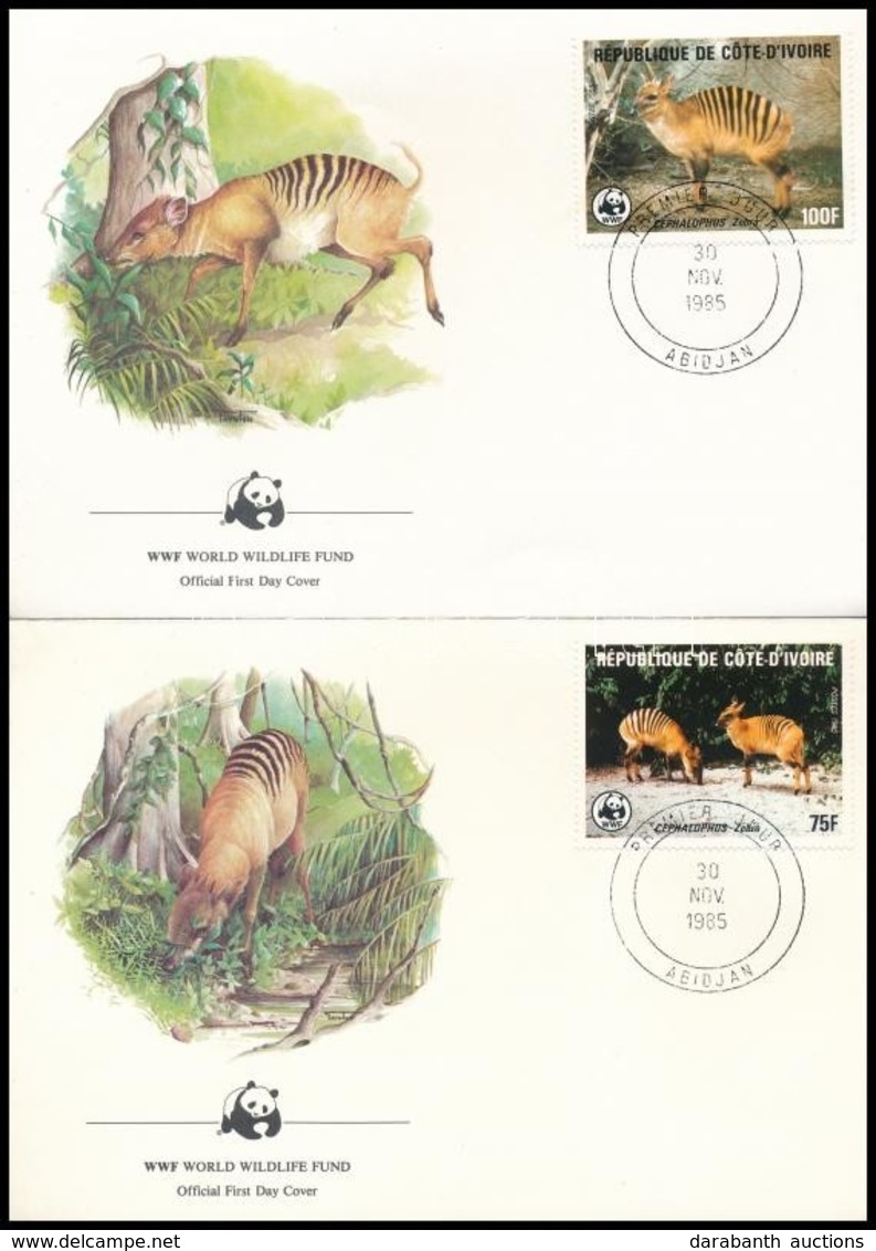 1985 WW; Zebra-bóbitásantilop Sor Mi 881-884 4 Db FDC-n - Otros & Sin Clasificación