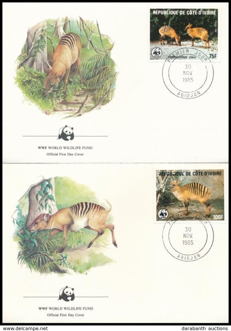 1985 WW; Zebra-bóbitásantilop Sor Mi 881-884 4 Db FDC-n - Autres & Non Classés