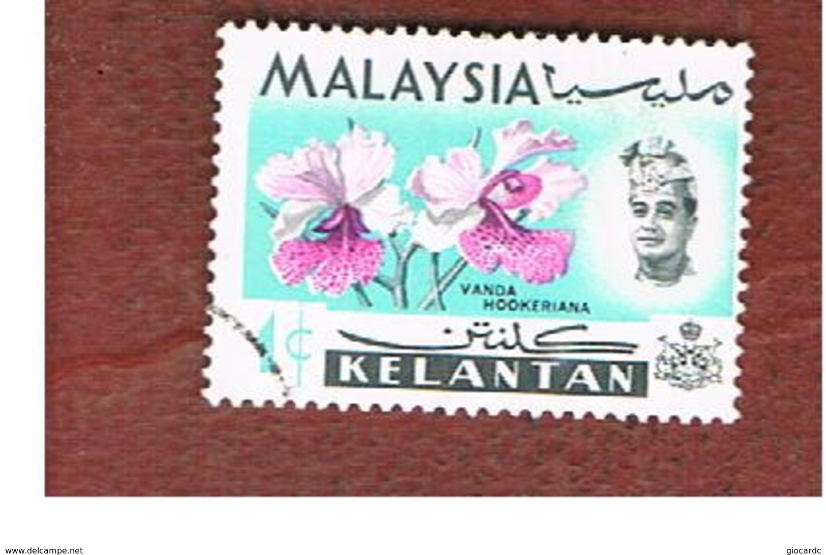 MALESIA: KELANTAN (MALAYSIA) -  SG 103 -  1965   FLOWERS: VANDA HOOKERIANA       - USED ° - Malesia (1964-...)