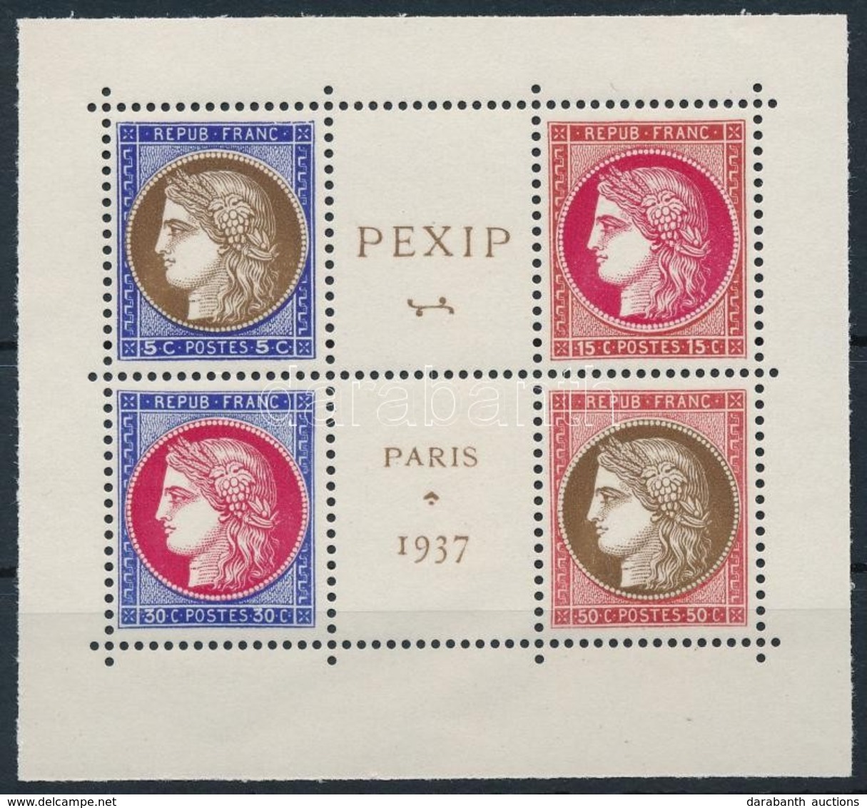 ** 1937 Nemzetközi Bélyegkiállítás PEXIP Blokkból Kivágott Négyestömb,
International Stamp Exhibition PEXIP Block Of 4 C - Sonstige & Ohne Zuordnung