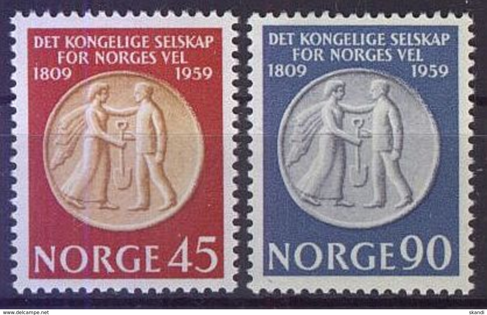 NORWEGEN 1959 Mi-Nr. 434/35 ** MNH - Ungebraucht