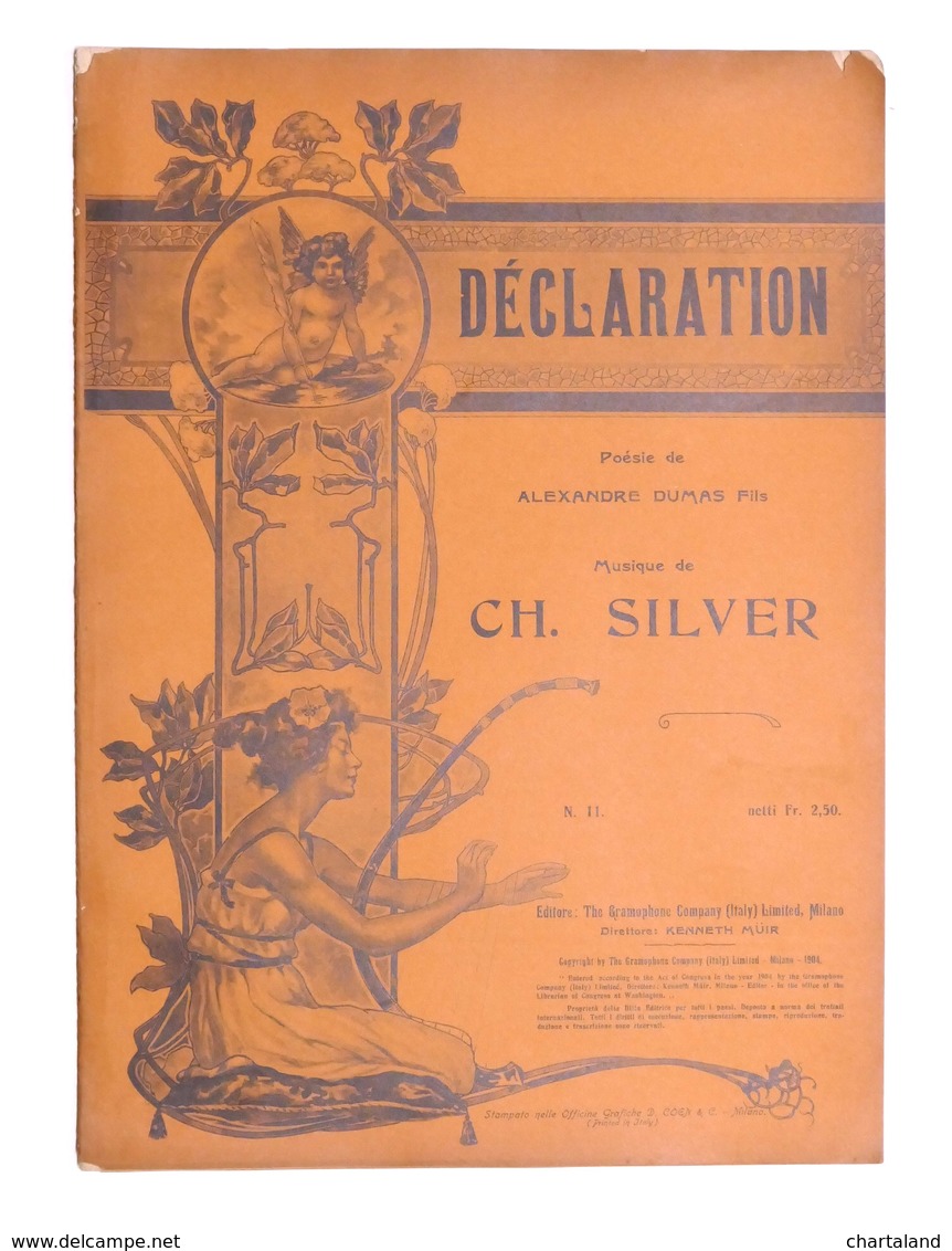 Spartito - Ch. Silver - Declaration - The Gramophone Company N. 11 - Ed. 1904 - Sin Clasificación