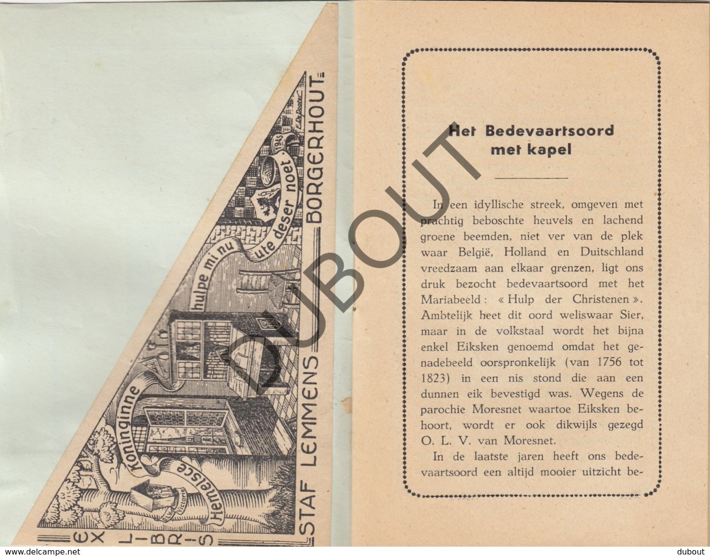 MORESNET/Blieberg/Luik OLV 1937 (R286) - Antiguos