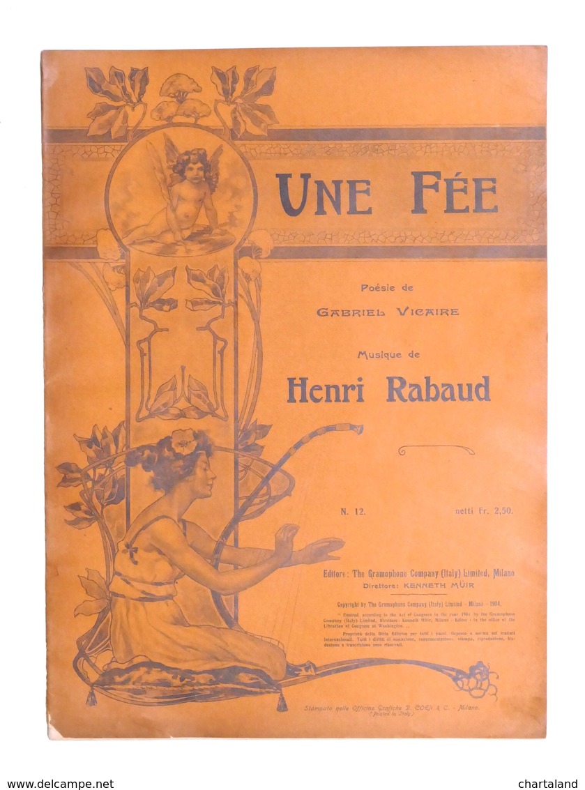 Spartito - H. Rabaud - Une Fée - The Gramophone Company N. 12 - Ed. 1904 - Zonder Classificatie