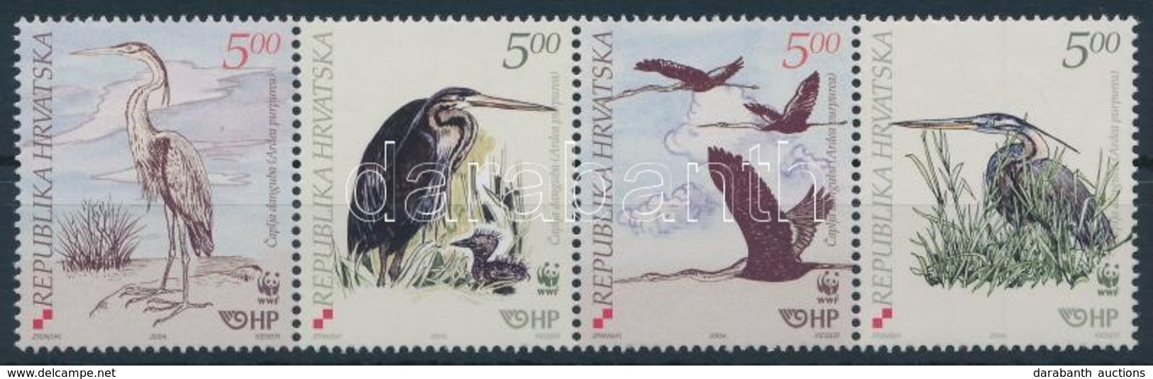 ** 2004 WWF Vörösgém Négyescsík,
WWF Red Heron Stripe Of 4
Mi 674-677 - Sonstige & Ohne Zuordnung