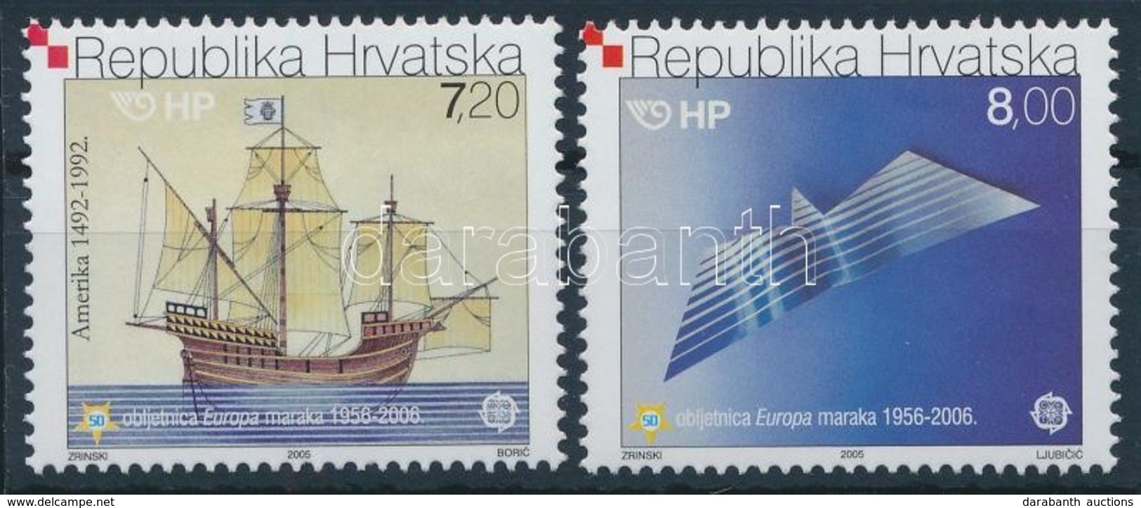 ** 2005 50 éves A CEPT Bélyeg, Hajók Sor,
Ships Set
Mi 734-735 - Autres & Non Classés