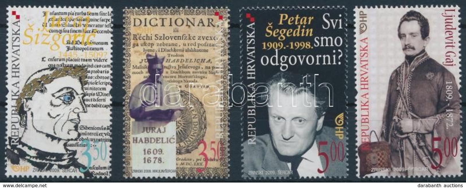 ** 2009 Irodalmi Személyiségek Sor,
Literary Personalities Set
Mi 901-904 - Other & Unclassified