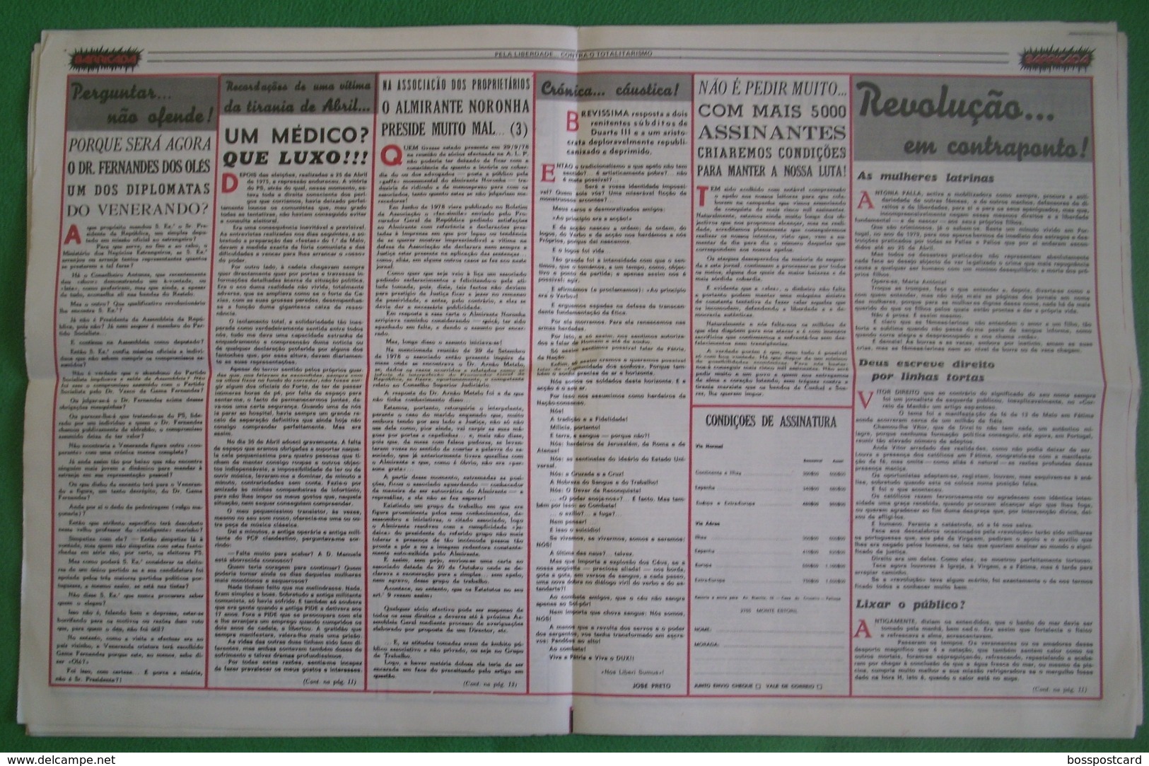 Lisboa - Portugal - Jornal Barricada Nº 185 De Maio De 1979 - República Portuguesa  Imprensa - 25 De Abril - PREC - Allgemeine Literatur