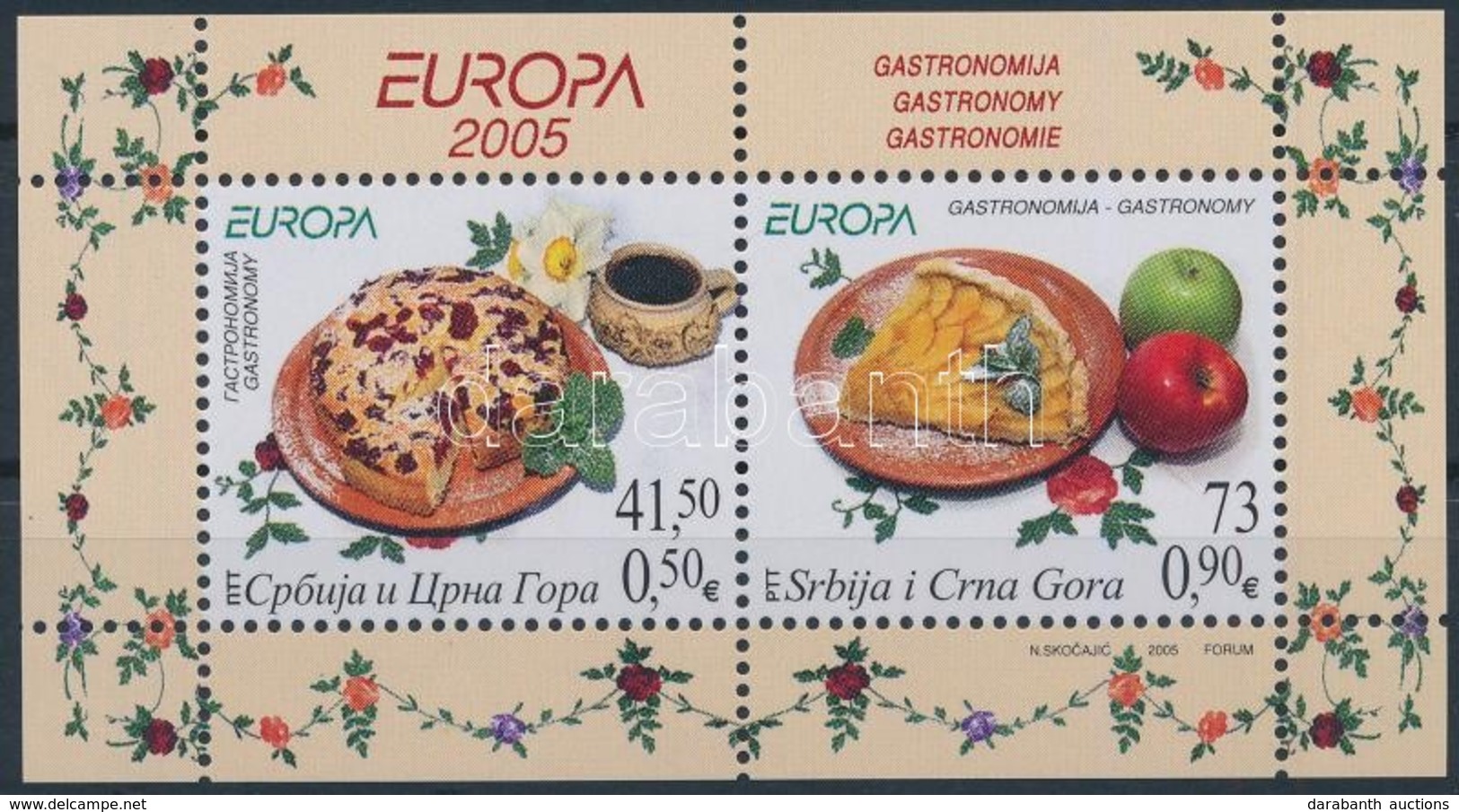 ** 2005 Europa CEPT Gasztronómia Blokk,
Europa CEPT Gastronomy Block
Mi 61 - Altri & Non Classificati