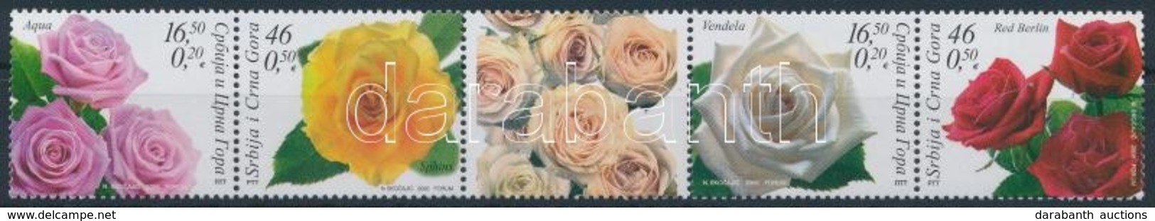 ** 2006 Rózsák ötöscsík Szelvénnyel,
Roses Stripe Of 5 With Tab
Mi 3337-3340 - Other & Unclassified