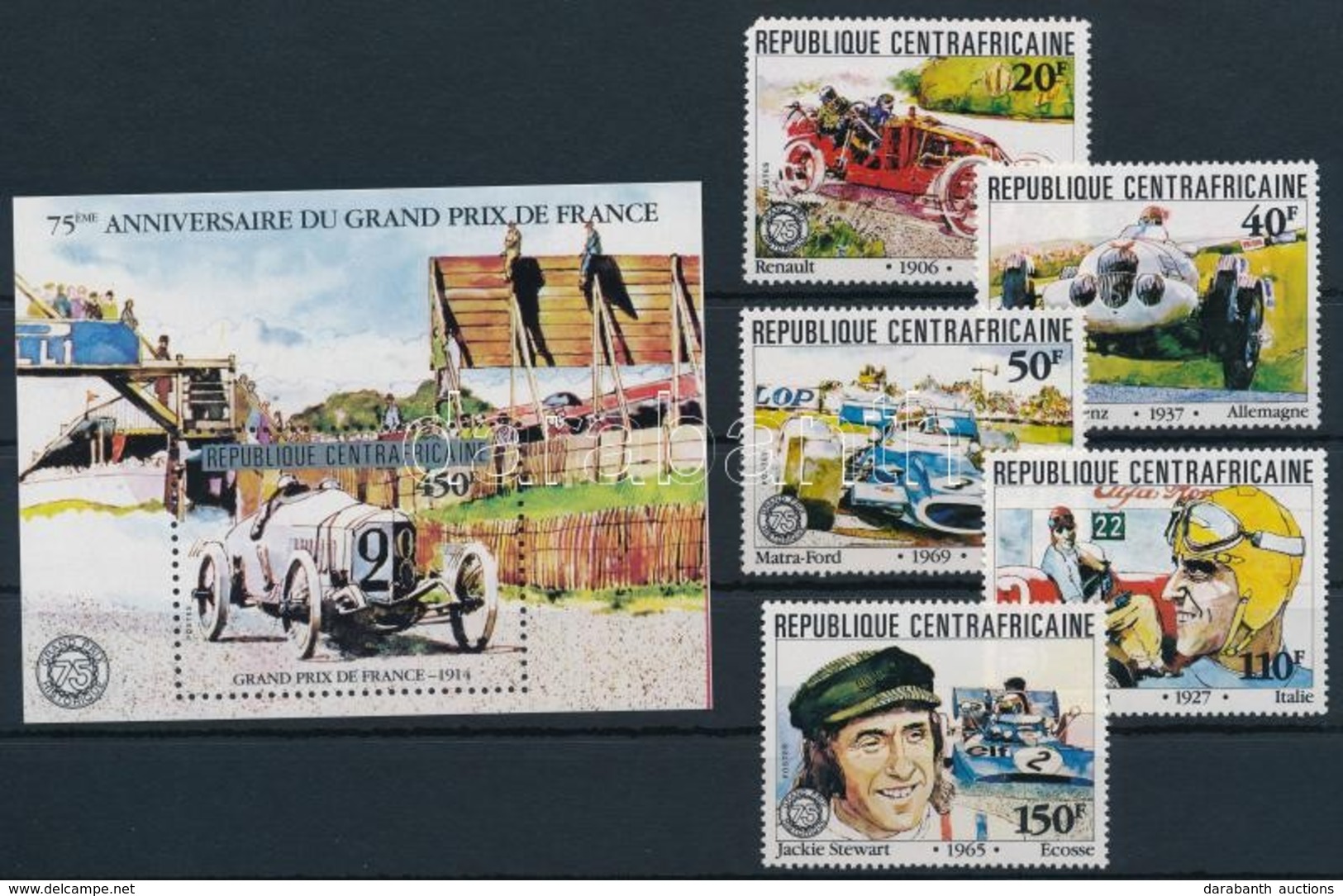 ** 1981 Francia Nagydíj Sor + Blokk,
Grand Prix Of France Set + Block
Mi 776-780 + Mi 153 - Other & Unclassified