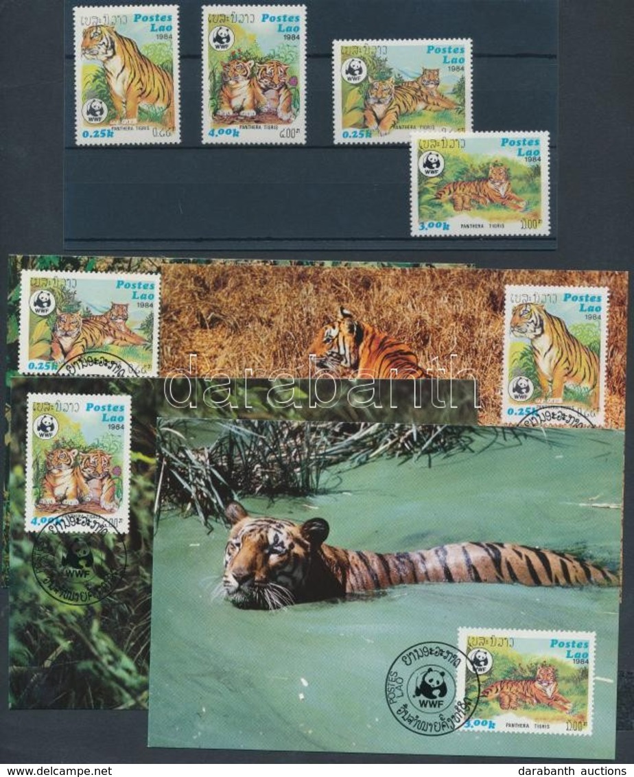 ** 1984 WWF Tigris Sor Mi 706-709 + 4 CM + 4 FDC-n - Andere & Zonder Classificatie