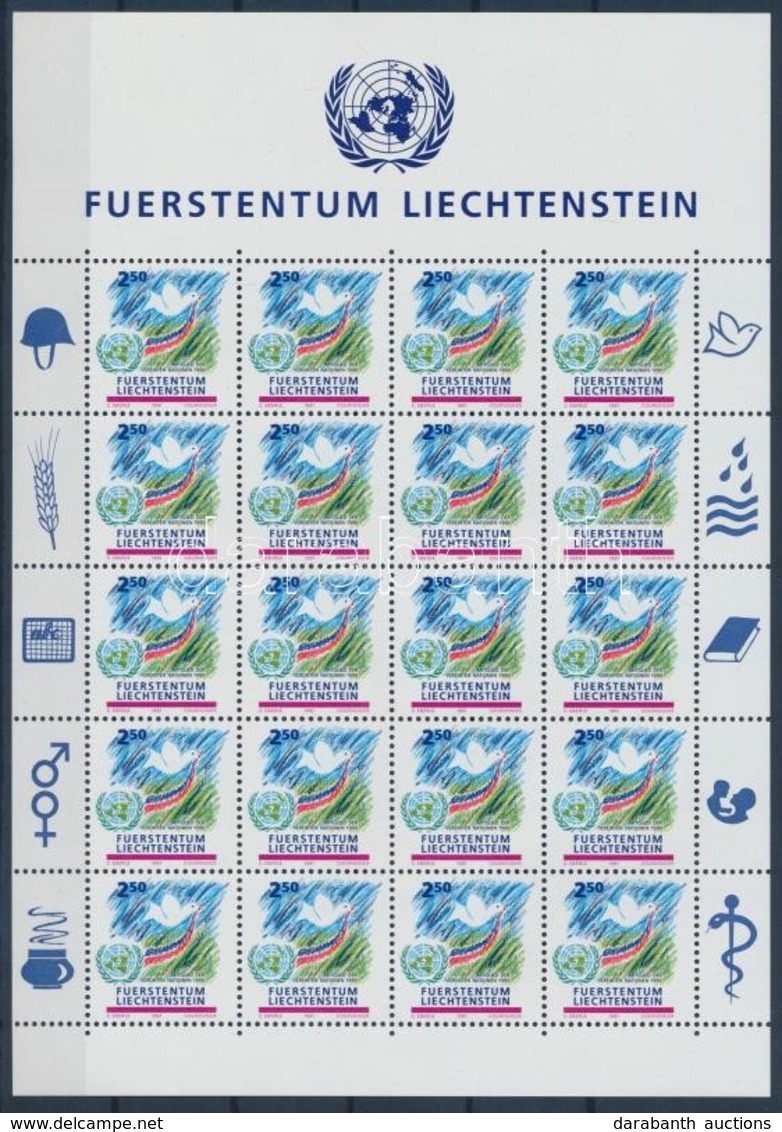 ** 1991 Liechtenstein Csatlakozása Az ENSZ-hez Kisív Mi 1015 - Other & Unclassified