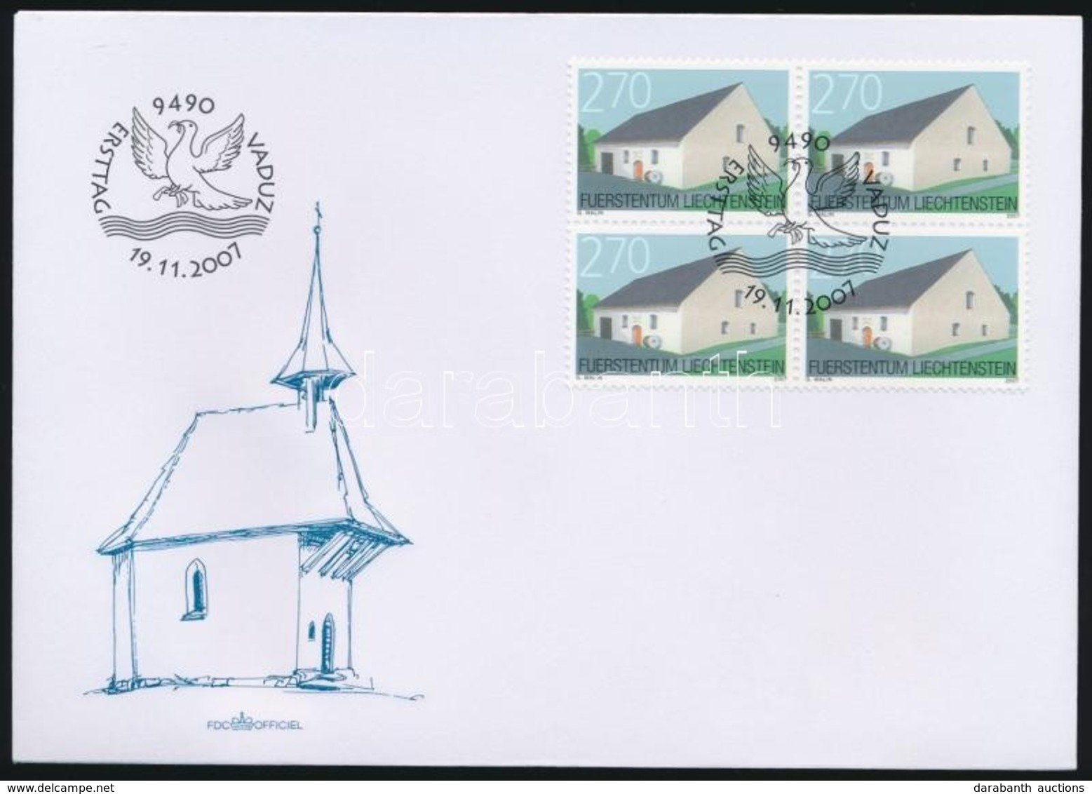 2007 Városkép Négyestömb Mi 1468 FDC-n - Sonstige & Ohne Zuordnung