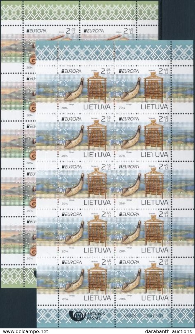 ** 2014 Europa CEPT Hangszerek Kisívpár Mi 1159-1160 - Autres & Non Classés