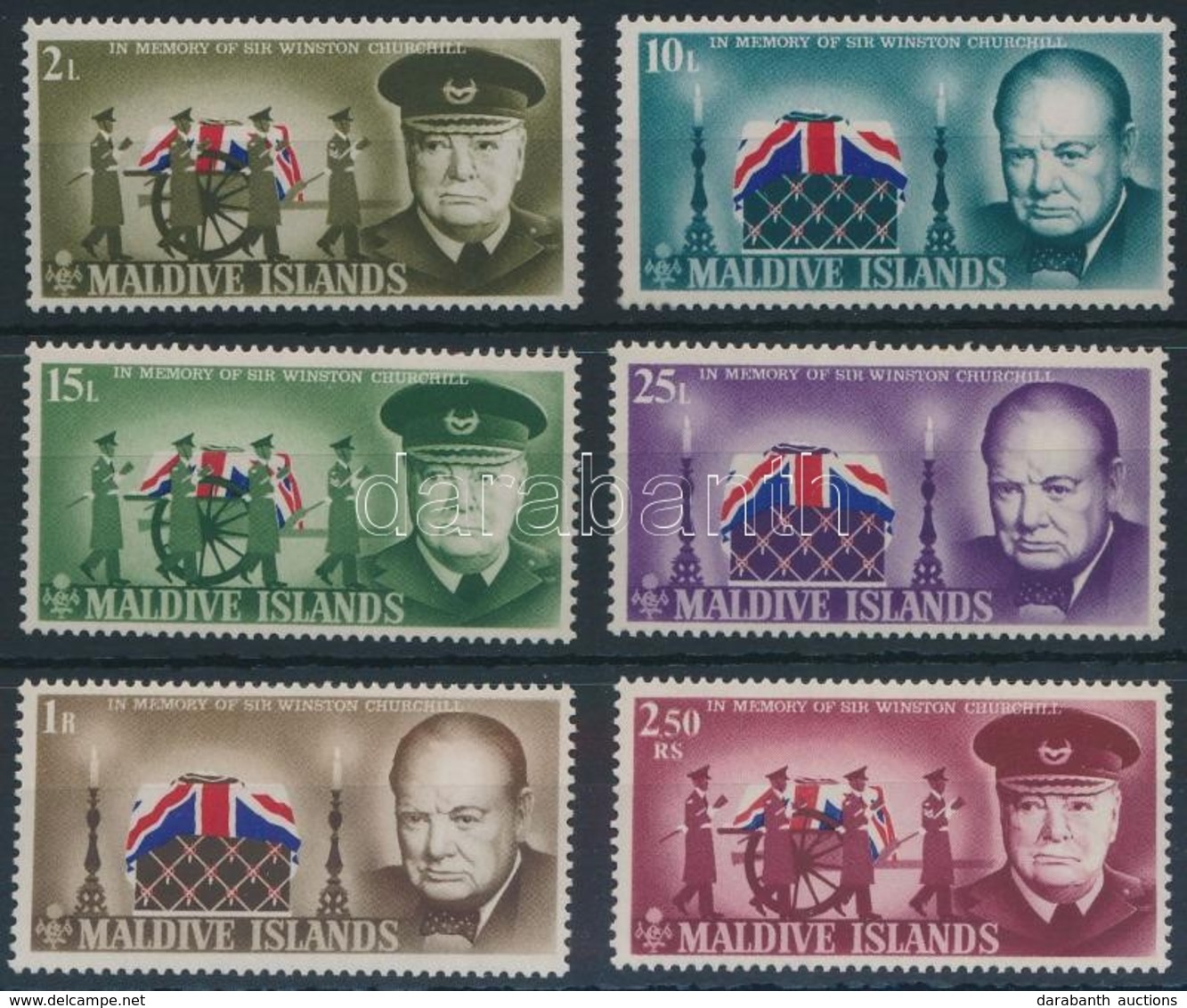 ** 1966 Winston Churchill Halála Sor Mi 201-206 - Autres & Non Classés