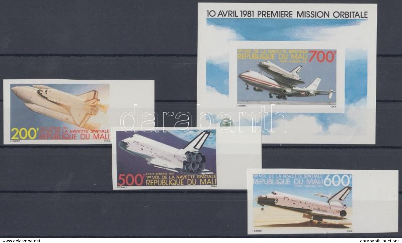 ** 1981 Kolumbia űrhajó ívszéli Vágott Sor Mi 872-874 + Vágott Blokk Mi 18 - Autres & Non Classés