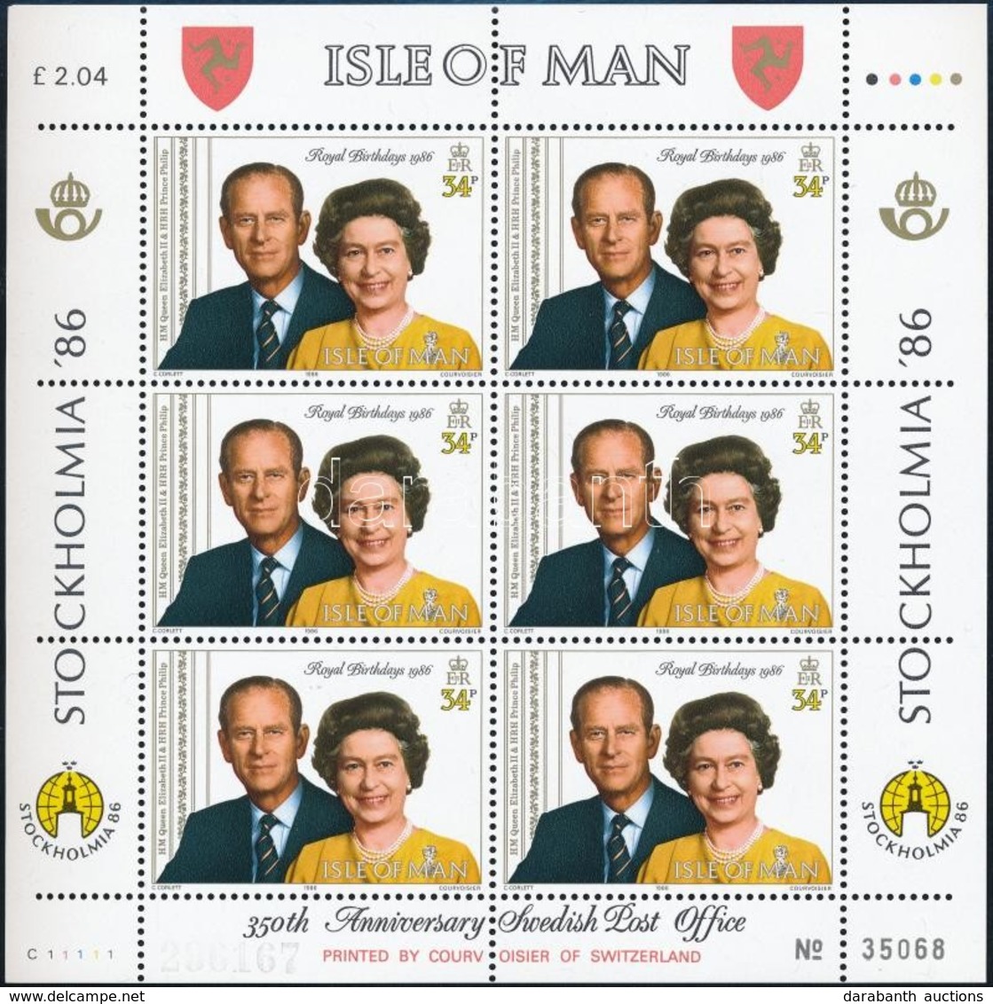 ** 1986 II. Erzsébet Brit Királynő Kisív,
Elizabeth II Minisheet
Mi 321 - Sonstige & Ohne Zuordnung