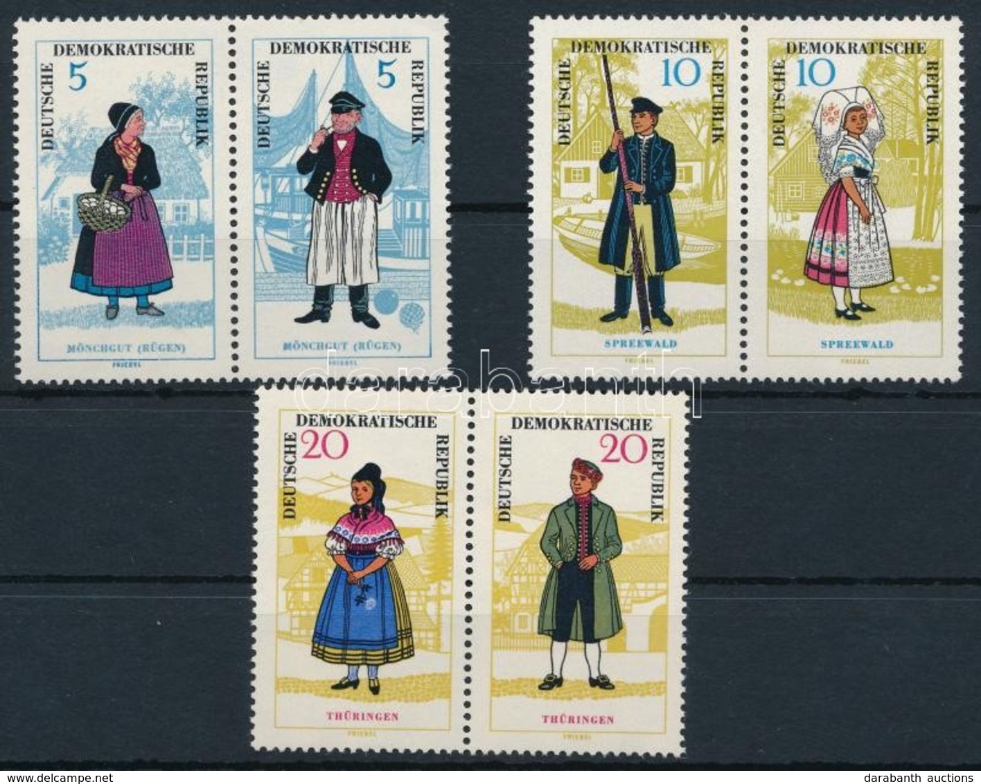 ** 1964 Népviselet Sor Párokban,
Folk Costumes Set In Pairs
Mi 1074-1079 - Sonstige & Ohne Zuordnung