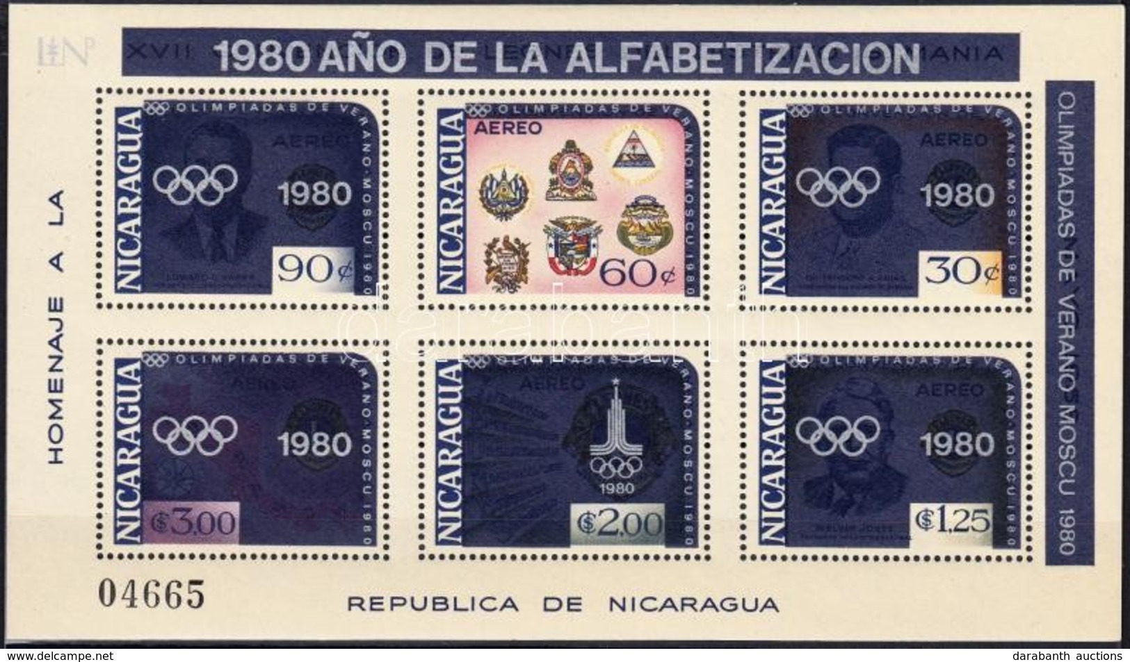 ** 1980 Nyári Olimpia Blokk Mi 125 - Otros & Sin Clasificación