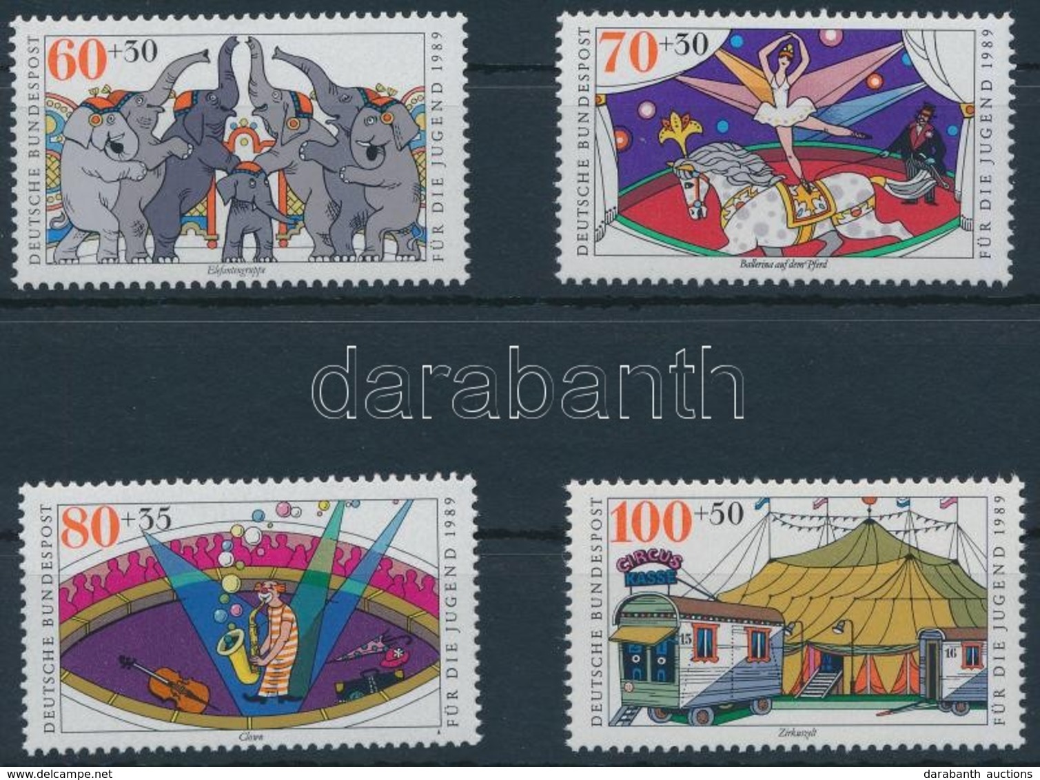 ** 1989 Cirkusz Sor,
Circus Set
Mi 1411-1414 - Sonstige & Ohne Zuordnung