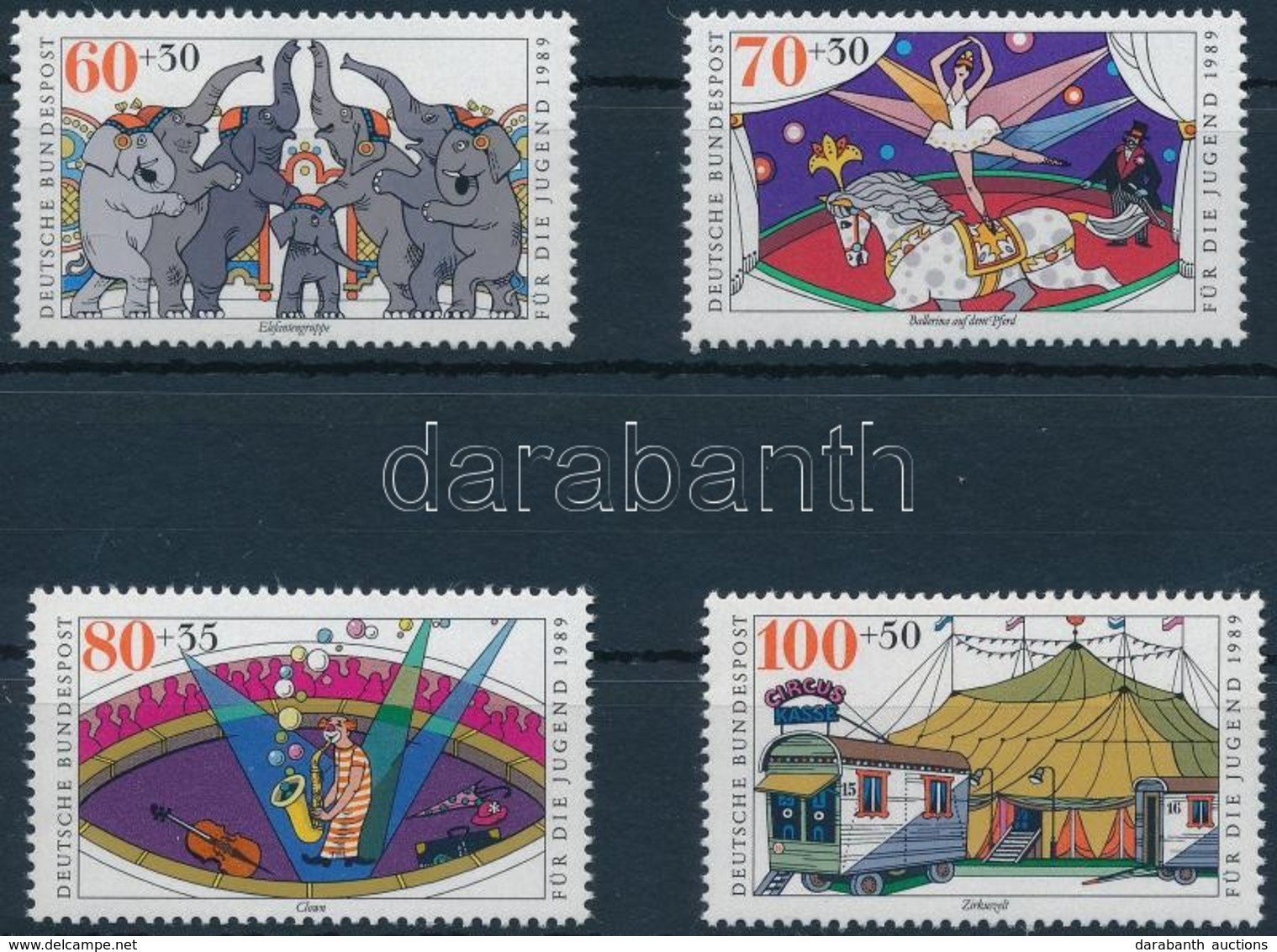 ** 1989 Cirkusz Sor,
Circus Set
Mi 1411-1414 - Sonstige & Ohne Zuordnung