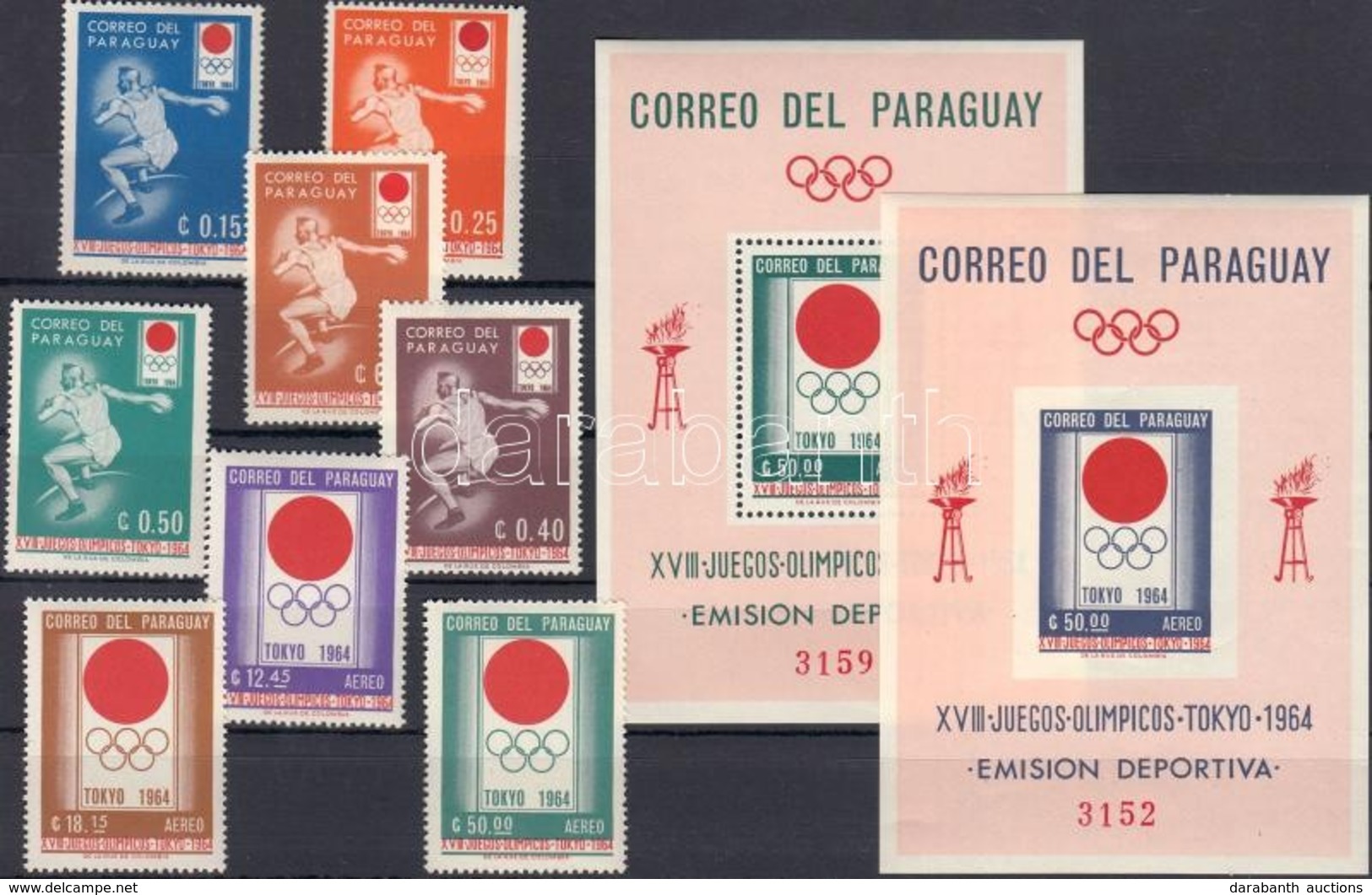 ** 1964 Tokioi Olimpia Mi 1265-1272 + Blokk 50-51 - Sonstige & Ohne Zuordnung