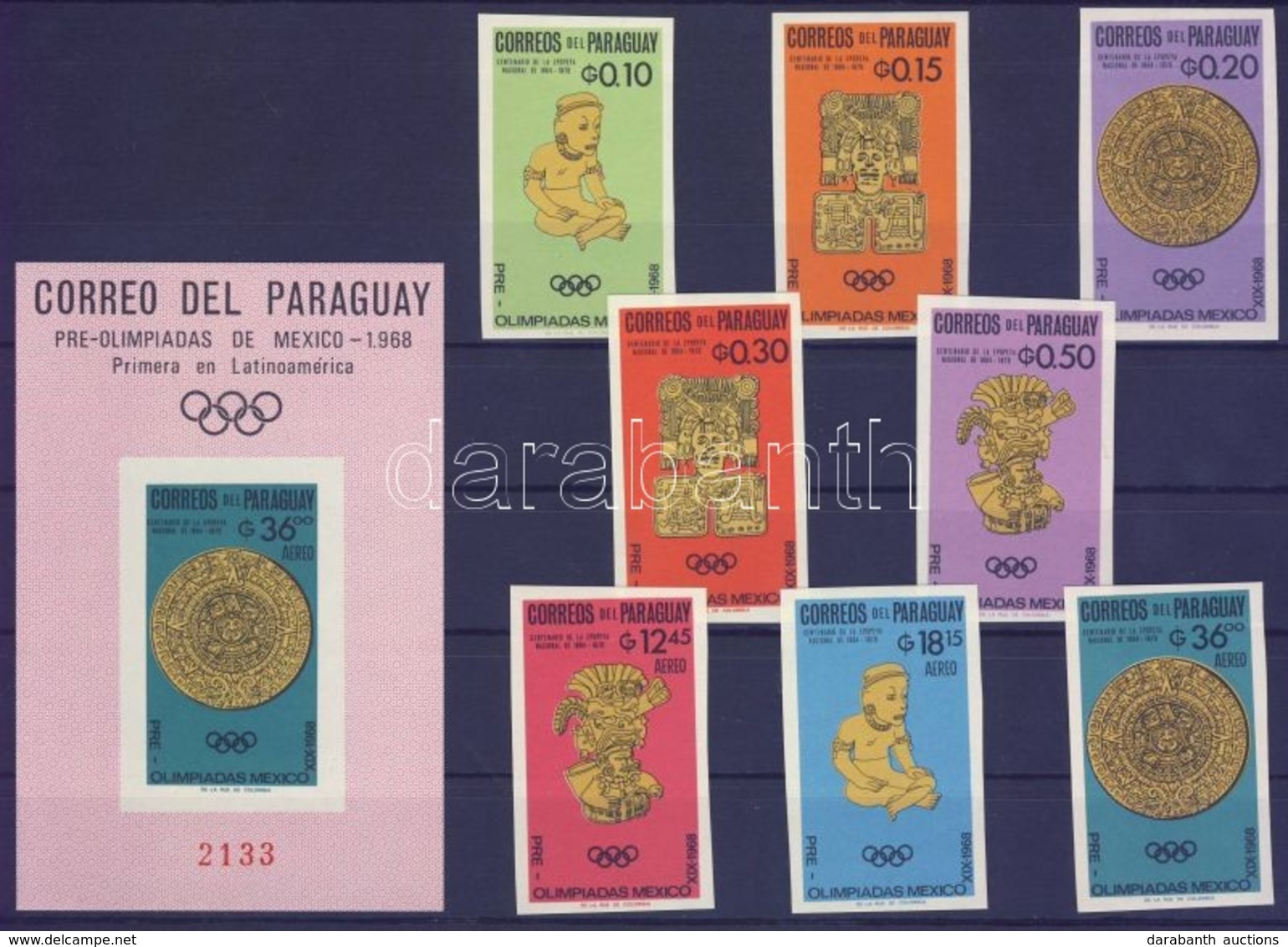 ** 1966 Mexikói Elő-olimpia Vágott Sor Mi 1543-1550 + Blokk Mi 82 - Other & Unclassified