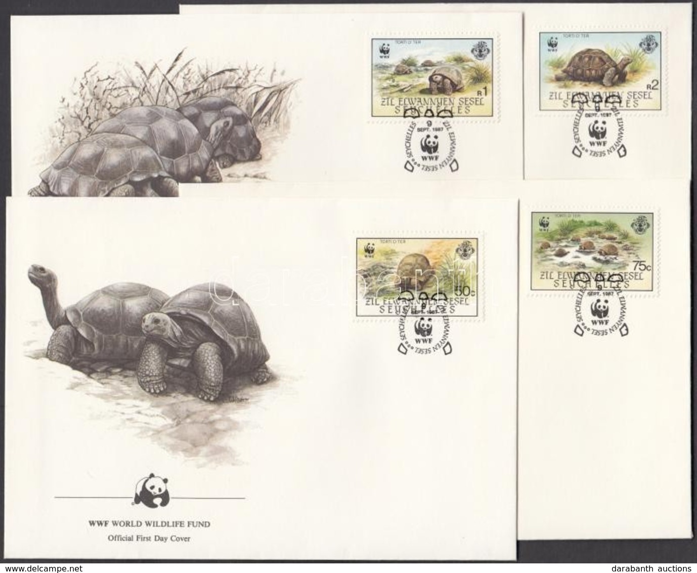 1987 WWF Teknősök Sor Mi 137-140 4 FDC - Otros & Sin Clasificación