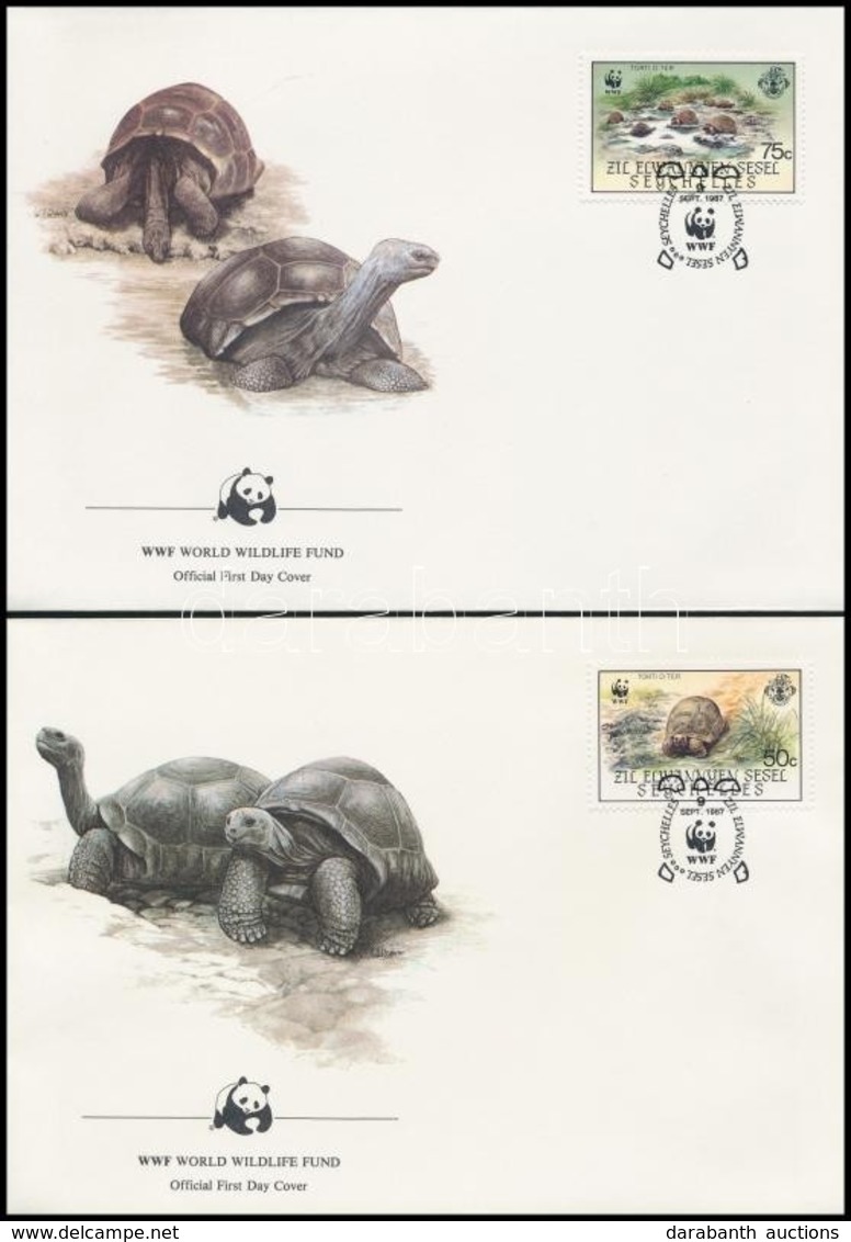 1987 WWF: Teknős Sor Mi 137-140 4 Db FDC-n - Sonstige & Ohne Zuordnung