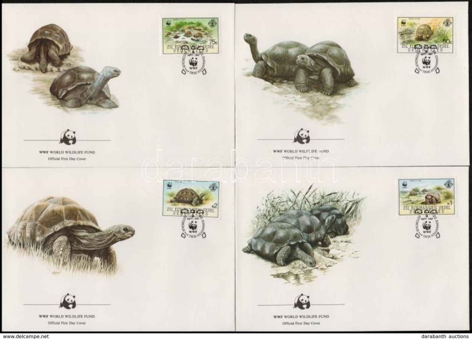 1987 WWF: Teknősök Sor 4 Db FDC-n Mi 137-140 - Sonstige & Ohne Zuordnung