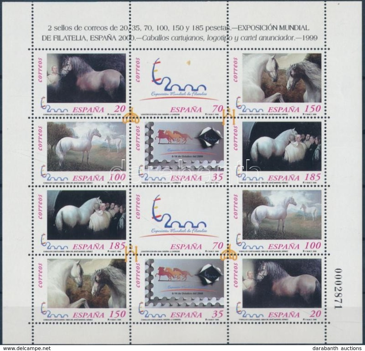 ** 1999 ESPANA Nemzetközi Bélyegkiállítás: Lovak Teljes ív Mi 3512 I-II - 3517 I-II - Other & Unclassified