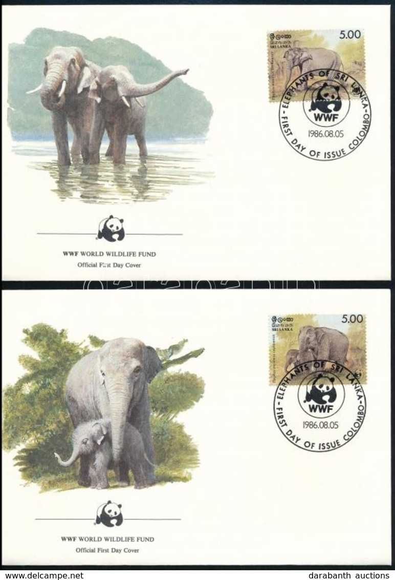 1986 WWF: Ceyloni Elefánt Sor Mi 753-756 4 Db FDC-n - Sonstige & Ohne Zuordnung