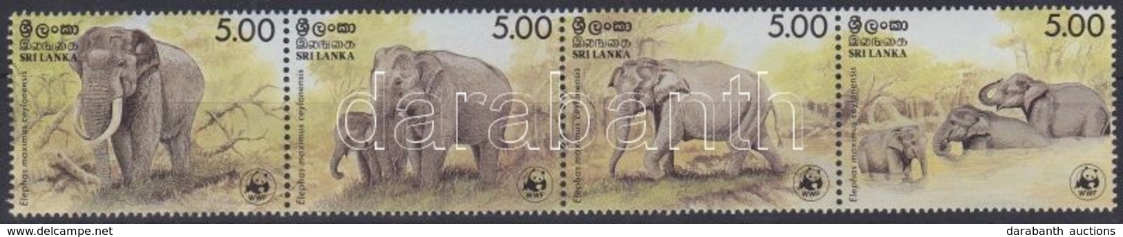 ** 1986 WWF Ceyloni Elefánt Négyes Csík Mi 753-756 - Sonstige & Ohne Zuordnung