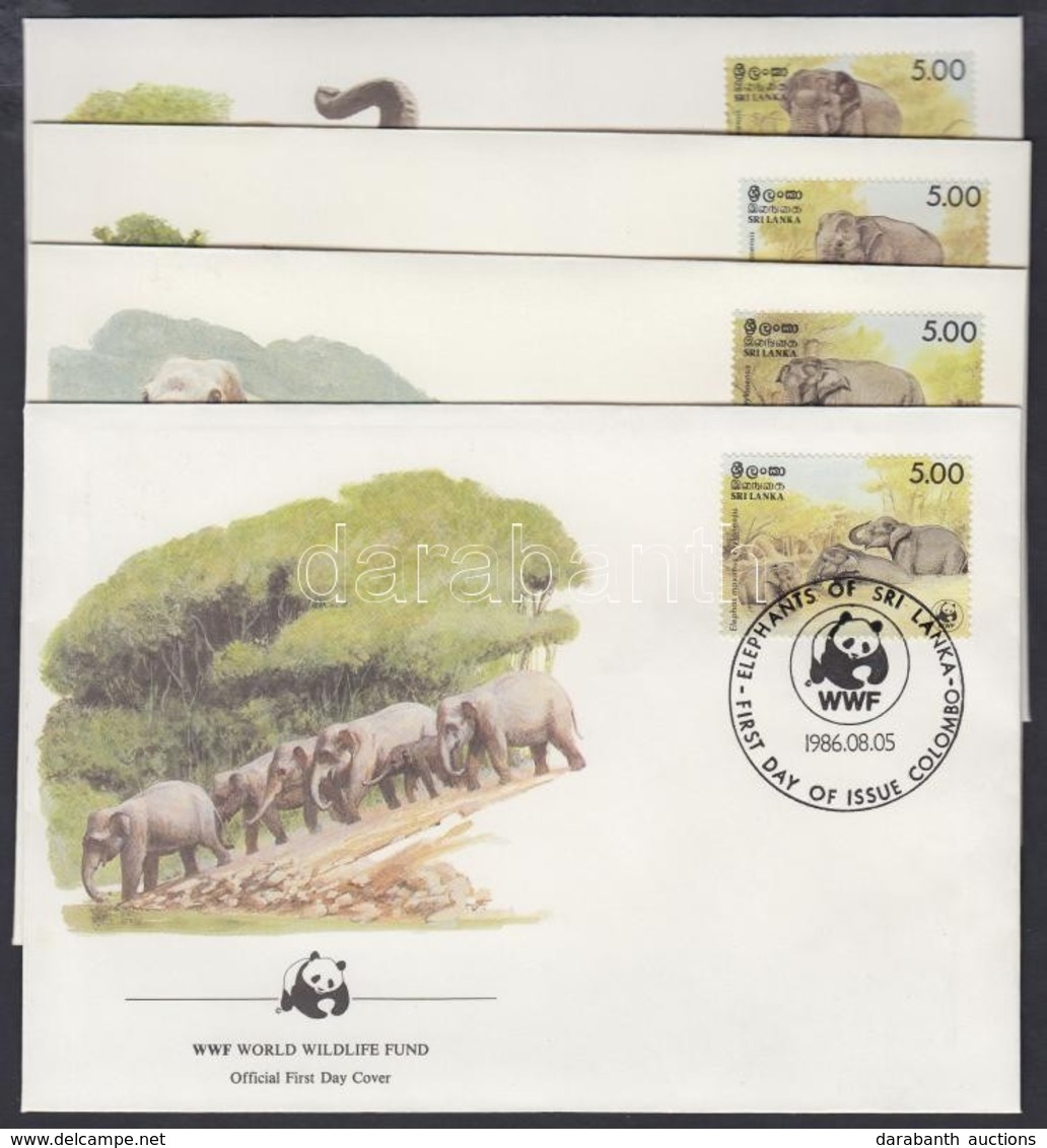 1986 WWF: Elefántok Sor 4 Db FDC-n Mi 753-756 - Sonstige & Ohne Zuordnung