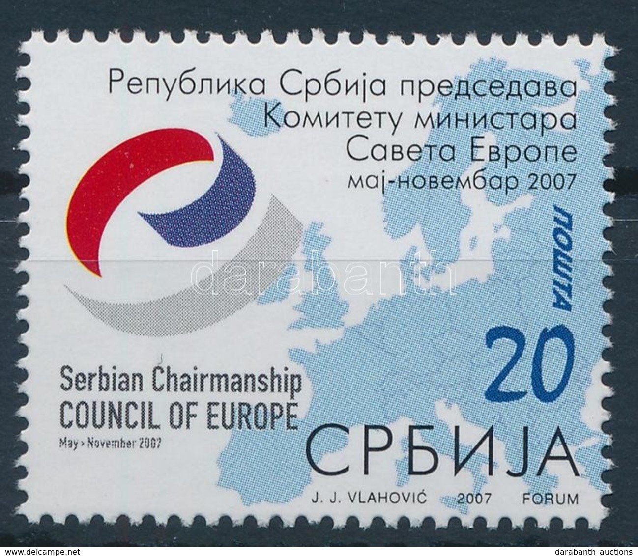 ** 2007 Szerbia Elnöksége Az Európa Tanácsban Bélyeg,
Presidency Of Serbia In The Council Of Europe Stamp
Mi 198 - Sonstige & Ohne Zuordnung