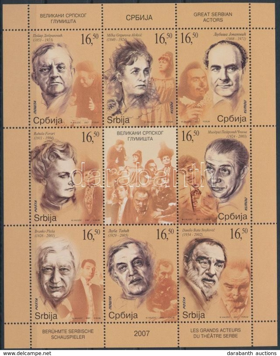 ** 2007 Színészek Kisív,
Actors Mini Sheet
Mi 175-182 - Autres & Non Classés