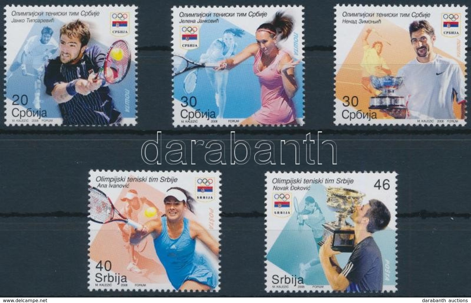 ** 2008 Olimpiai Teniszcsapat Sor,
Olympic Tennis Team Set
Mi 241-245 - Otros & Sin Clasificación