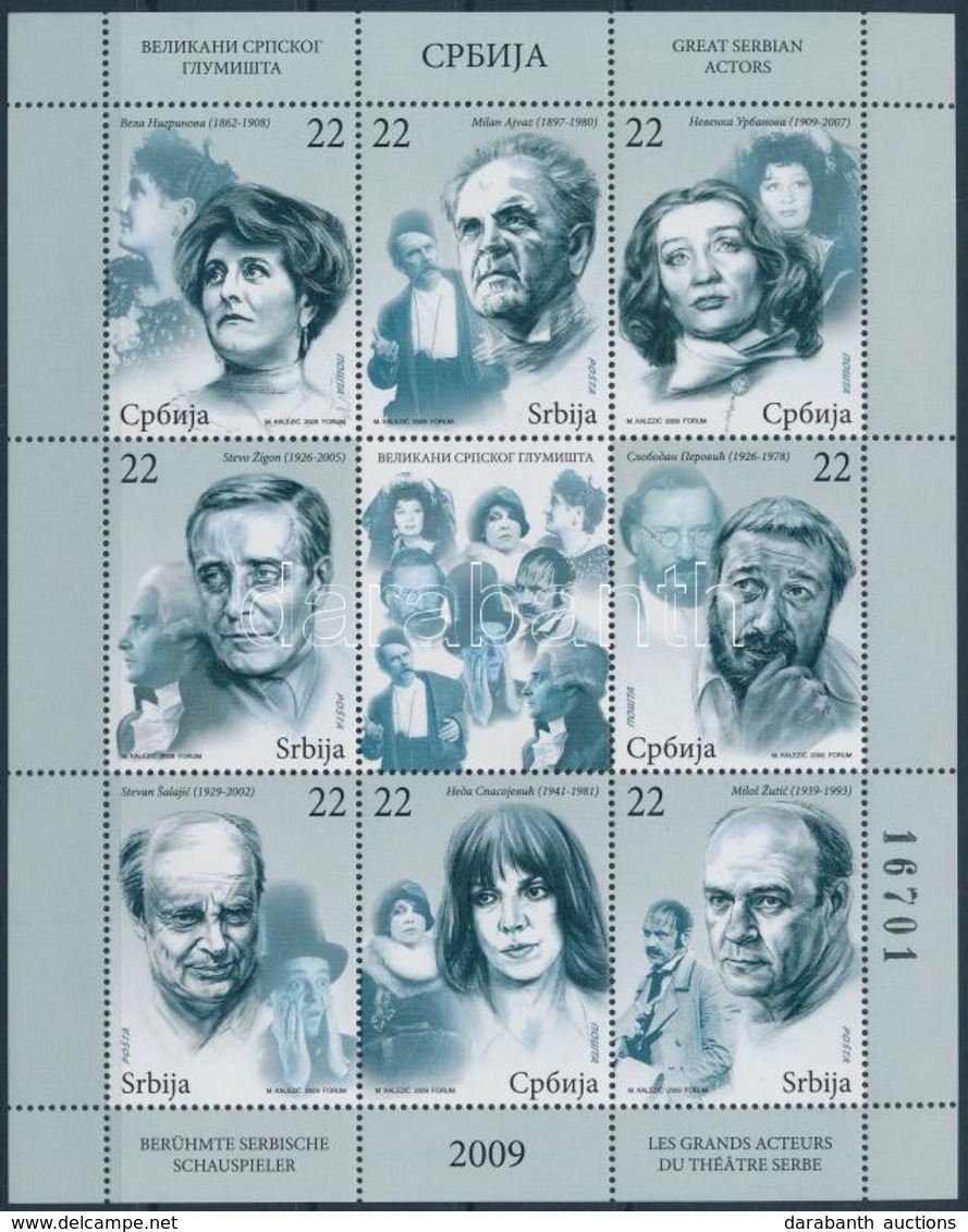 ** 2009 Színészek Kisív,
Artists Mini Sheet
Mi 287-294 - Other & Unclassified