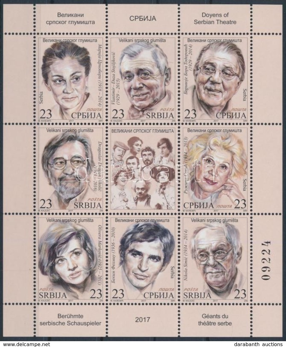 ** 2017 Színészek Kisív,
Actors Mini Sheet
Mi 722-729 - Sonstige & Ohne Zuordnung