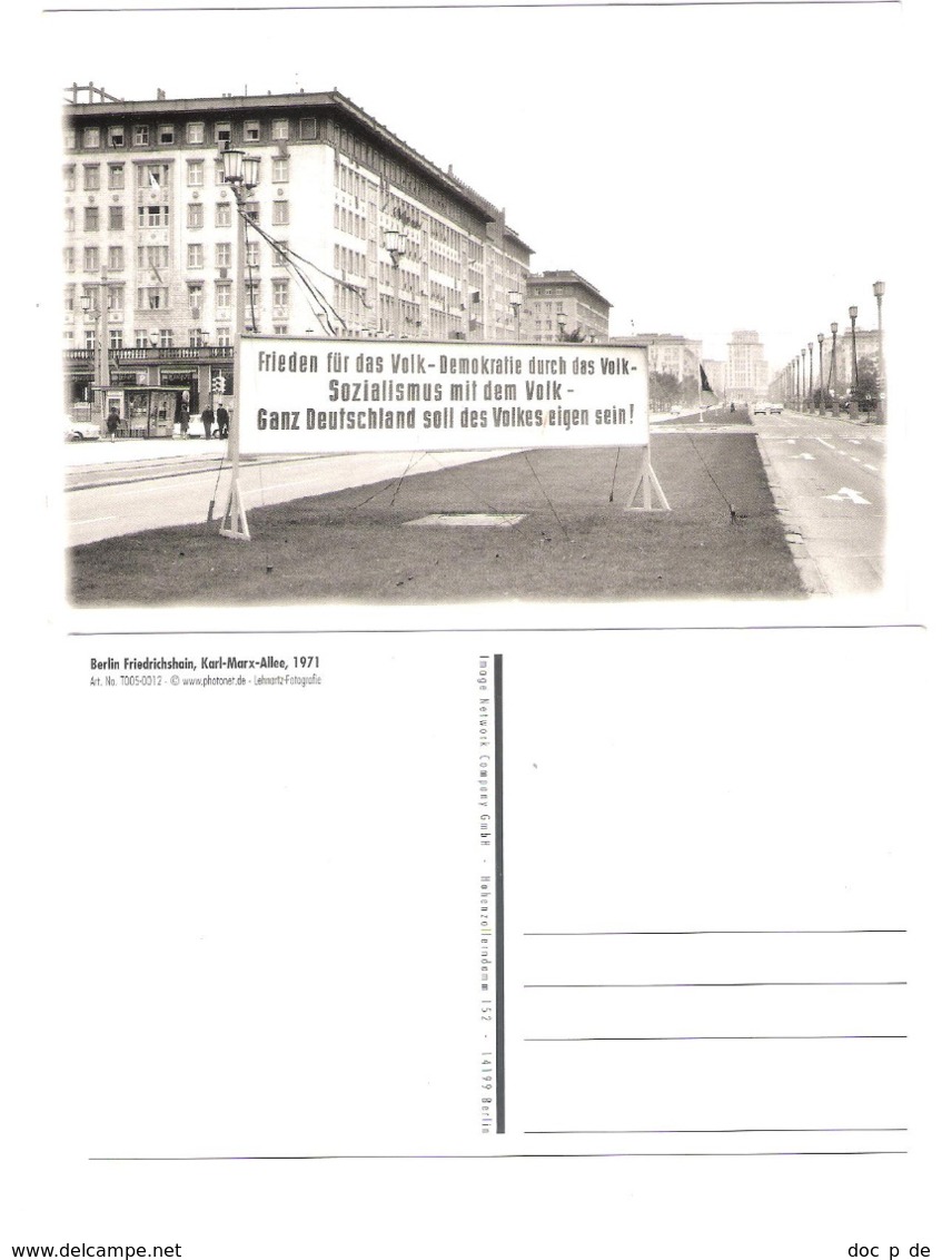 Deutschland - Berlin - Friedrichshain - Karl Marx Strasse 1971 - RP Card - Reprint Karte - Friedrichshain