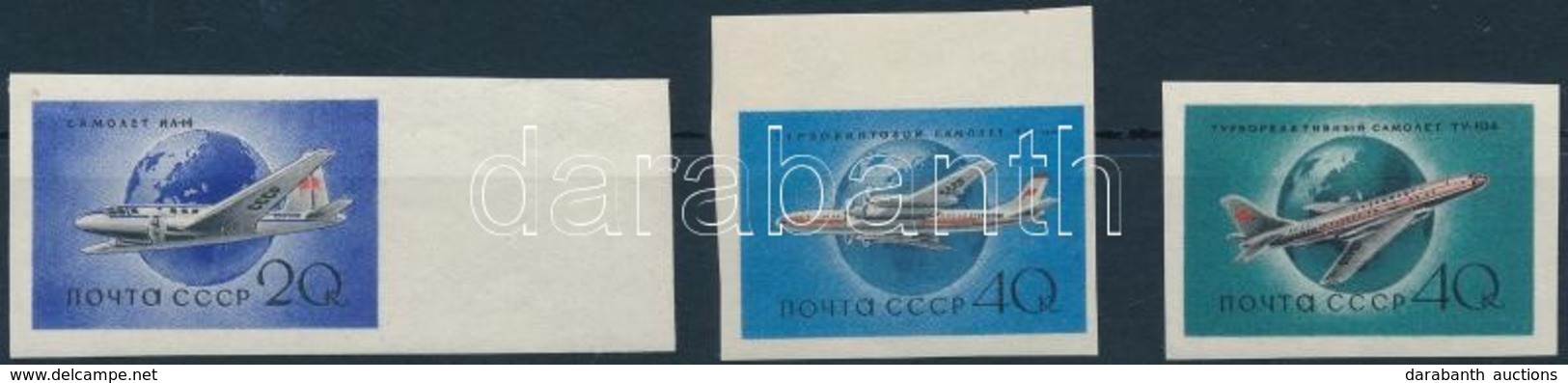 ** 1958 Repülőgép (II) Vágott ívszéli Sor Mi 2169-2171 B - Other & Unclassified