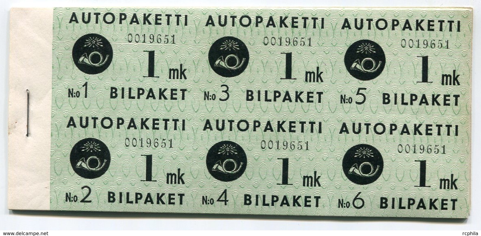 RC 14164 FINLANDE COLIS POUR AUTOBUS CARNET COMPLET DE 60 EXEMPLAIRES PAS COURANT AINSI  NEUF ** TB - Pakjes Per Postbus